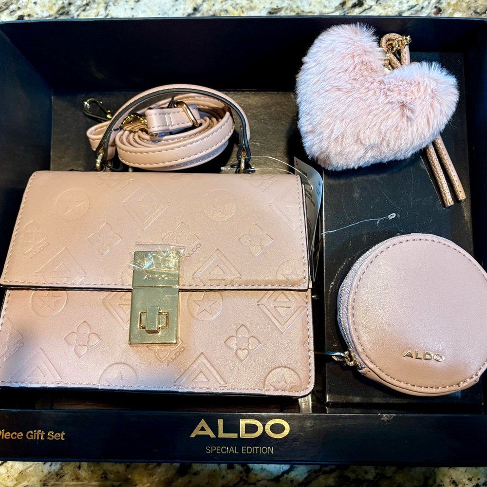 ALDO Blush Mini Bag Set with Heart Charm